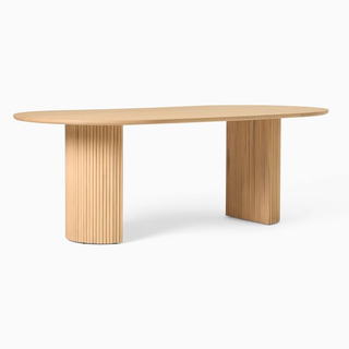 oval wooden dining table