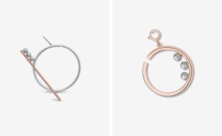 White and rose gold rings