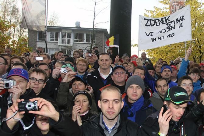 Lots of fans were out, including those cheering Zdnek Stybar
