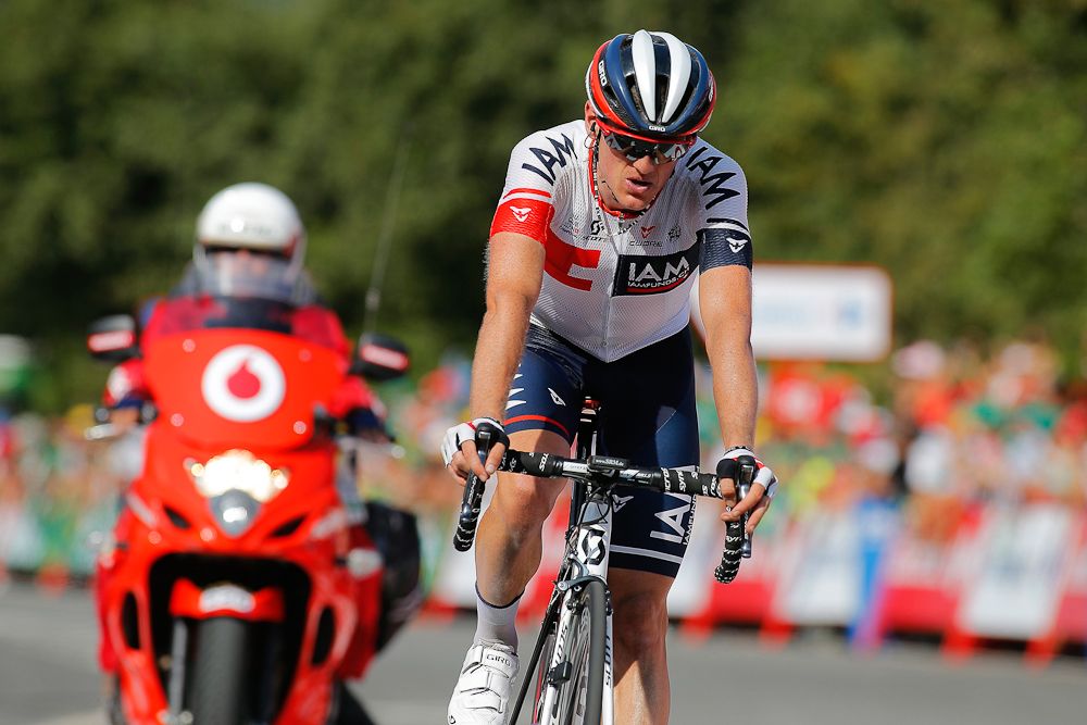 Matthias Frank finishes stage 6 of the Vuelta a Espana