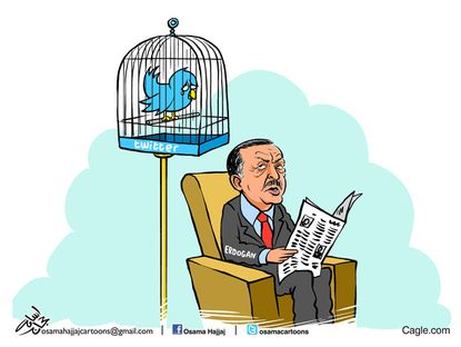 Political cartoon Twitter ban Turkey