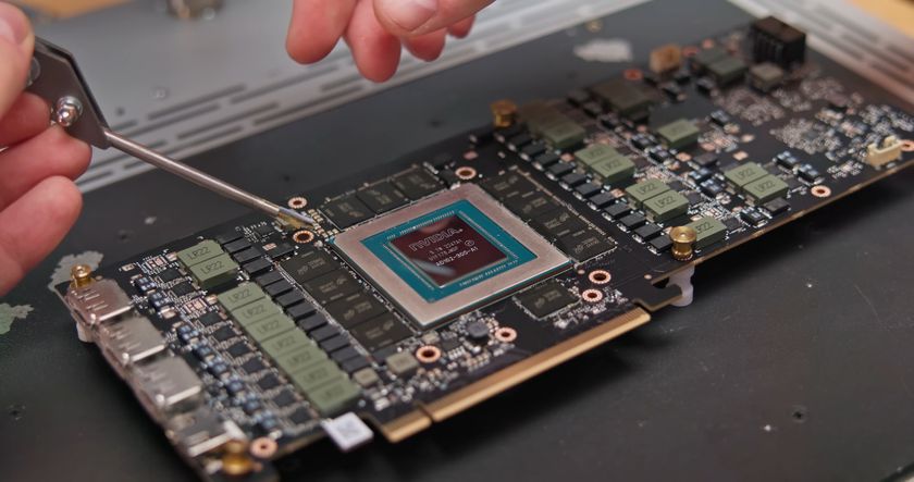 A still from a YouTube video showing an RTX 4090 having more memory chips installed