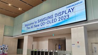 Samsung QD-OLED factory signs