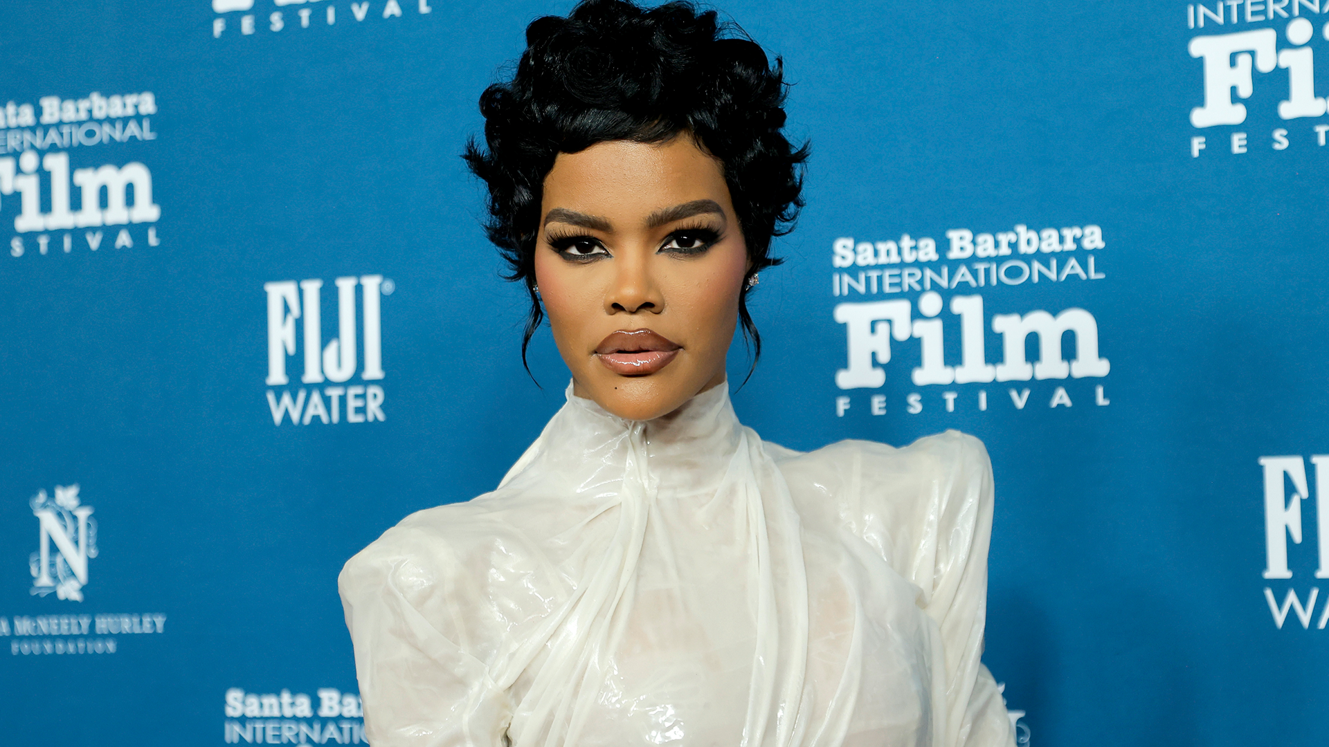 Teyana Taylor attended the Santa Barbara Film Festival in a liquified Ashi Studio gown