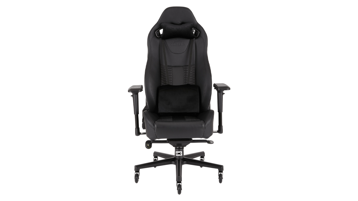 Corsair T2 Road Warrior best gaming chair at an angle on a white background
