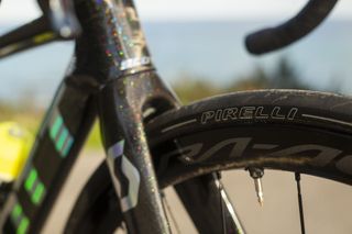 Pirelli P Zero tubeless in use by Mitchelton-Scott