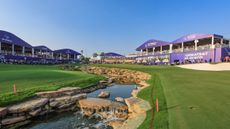 The 18th at Jumeirah Golf Estates during the DP World Tour Championship