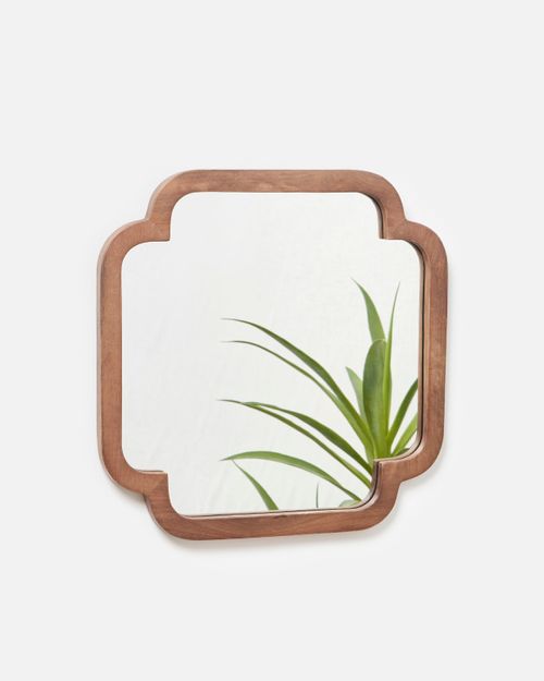 Safira Square Wooden Square Wall Mirror