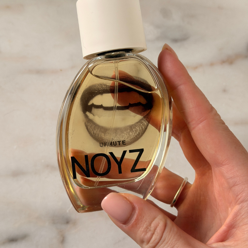 A bottle of Noyz Unmute perfume