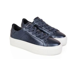 Air & Grace Sadie Platform Trainers in navy shimmer metallic 