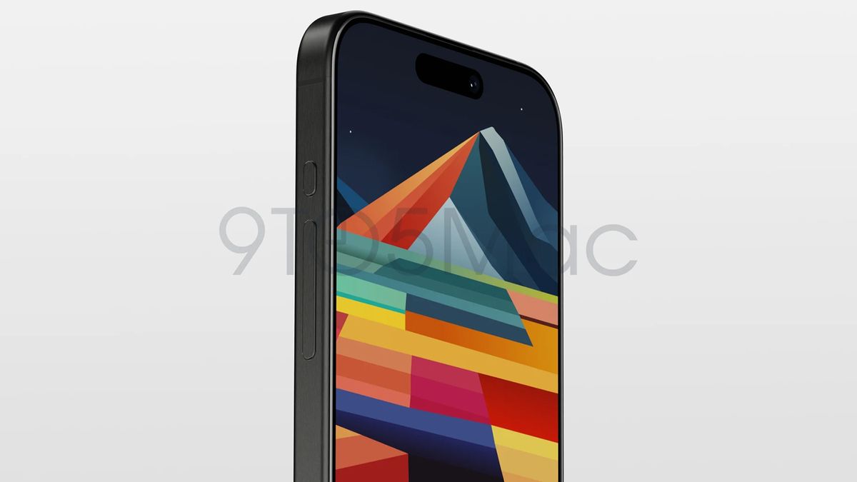 iPhone 15 Pro leak showing the phone in black from the front