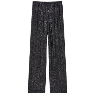 black sequinned trousers