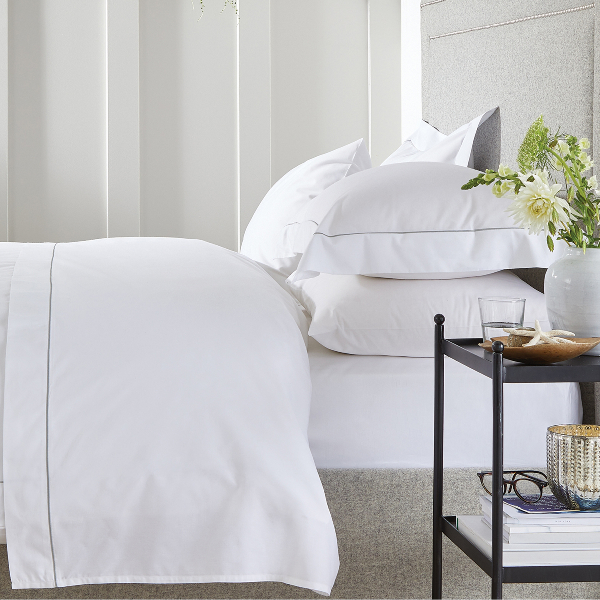 The White Company Single Row Cord Cotton Duvet Cover Set
