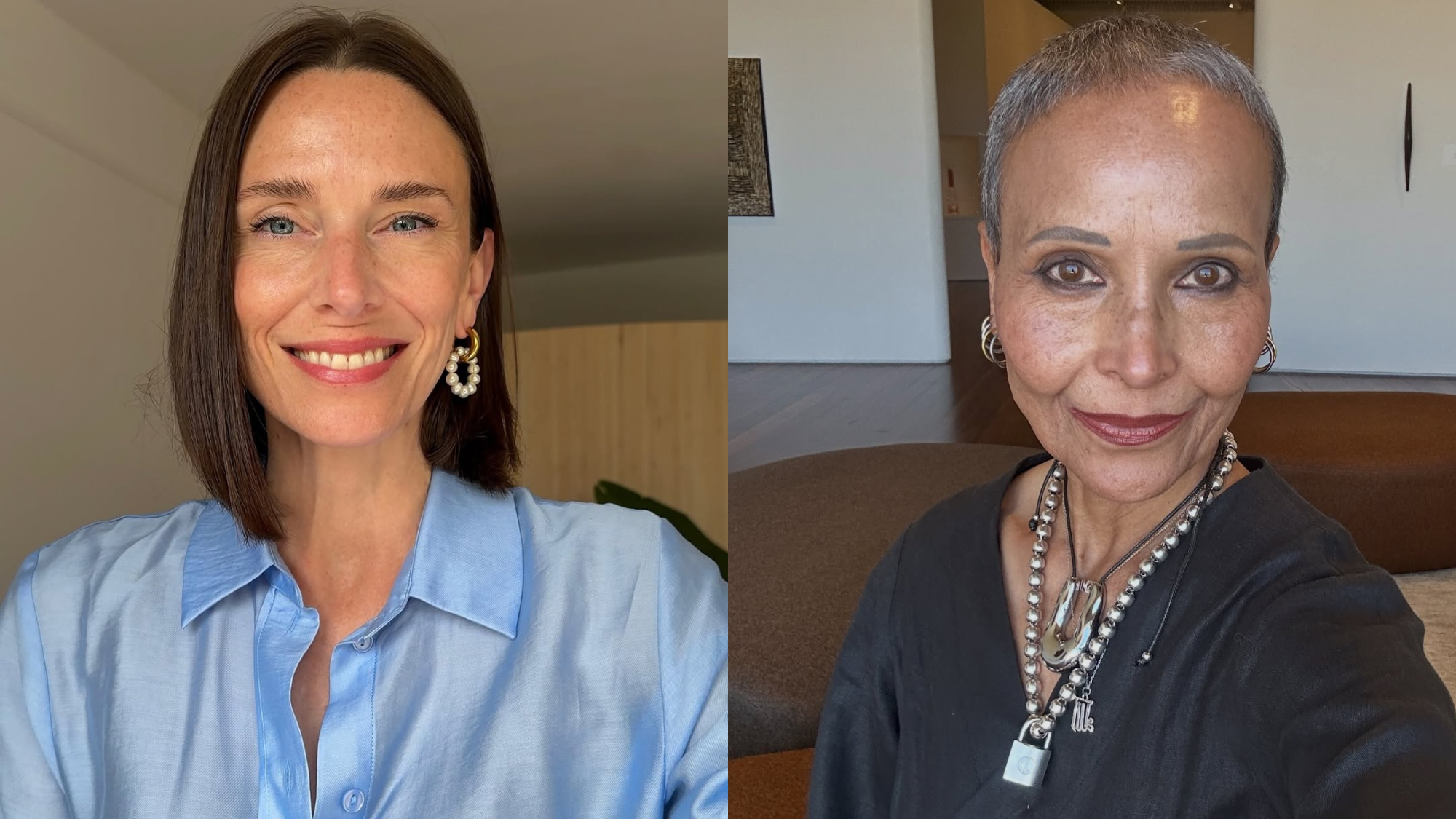 Two women with mature skin.