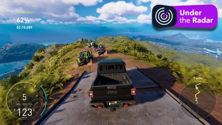 A screenshot of The Crew Motorfest with an Under the Radar badge applied.