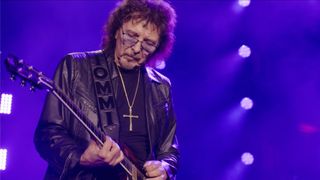 Tony Iommi performs live at Back to the Beginning