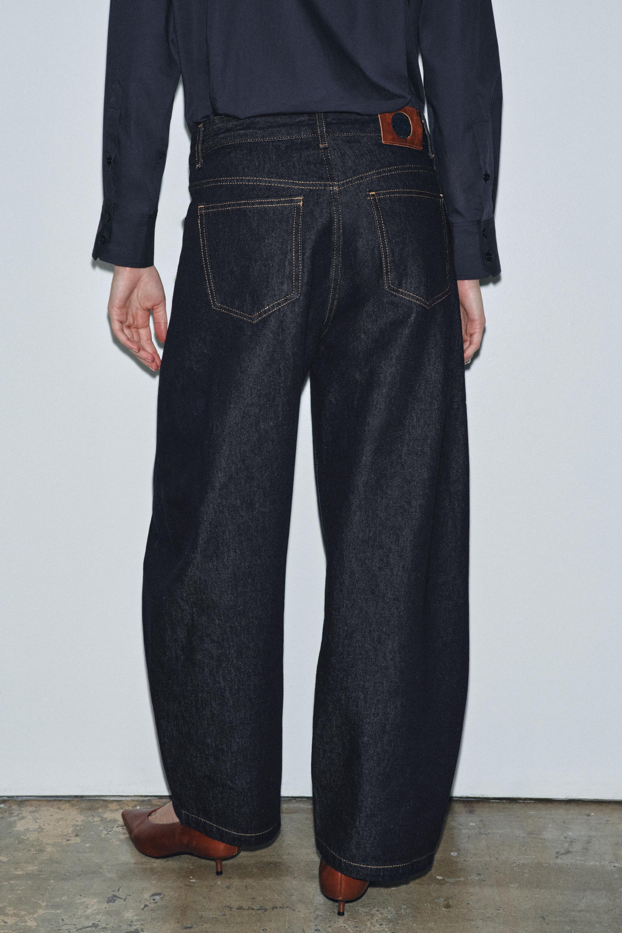 Zw Collection Ankle Balloon Mid-Waist Jeans