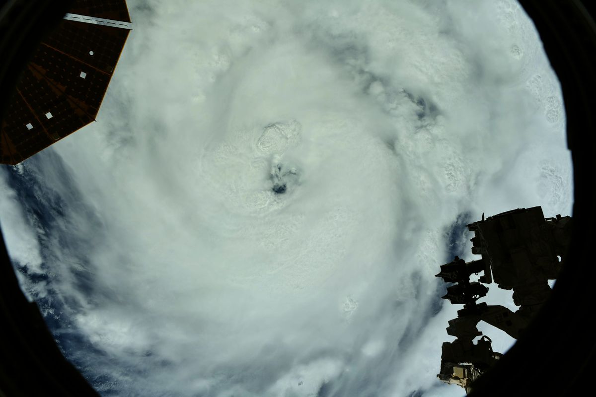 European Space Agency astronaut Thomas Pesquet of France captured this photo of Hurriane Ida as seen from the International Space Station, showing the Category 4 storm as it approached southeast Louisiana on Aug. 29, 2021.