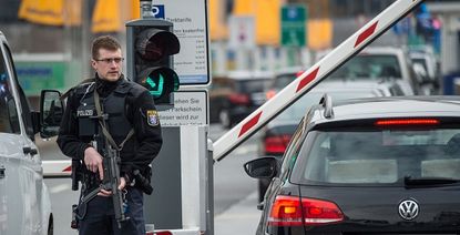 Security around the Frankfurt airport in Germany.