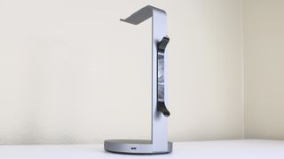 The Satechi Aluminum USB Headphone Stand from behind with no headphones