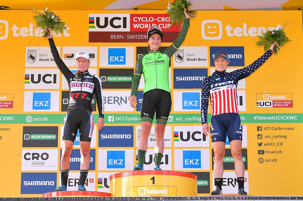 Marianne Vos (WaowDeals) wins Cyclo-cross World Cup in Bern 2018 - Annemarie Worst second and Katie Compton third