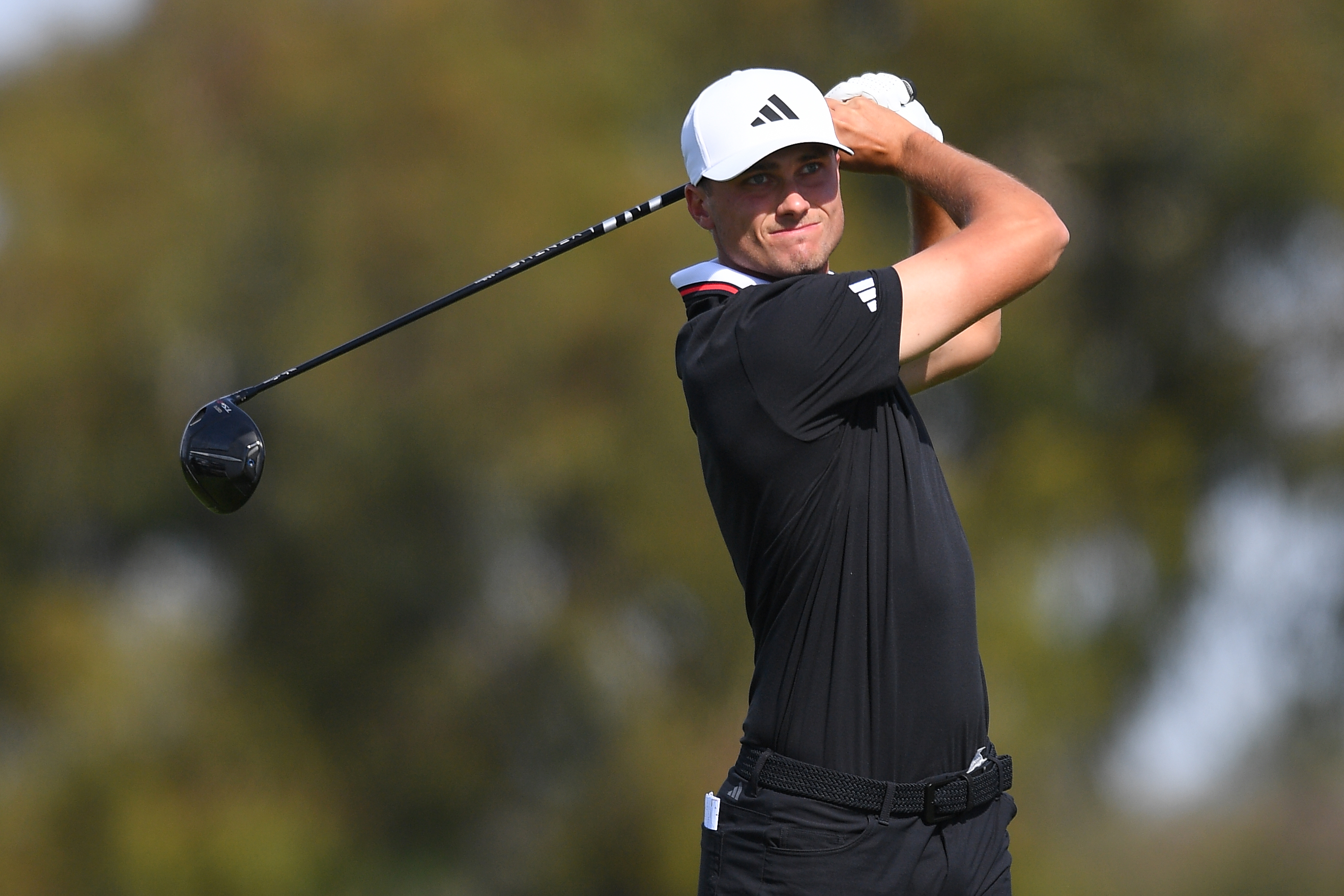 Ludvig Aberg hits a driver off the tee