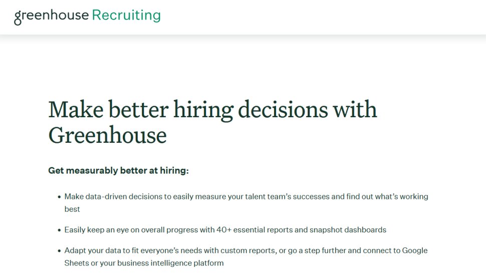 Greenhouse website screenshot (October 2025).