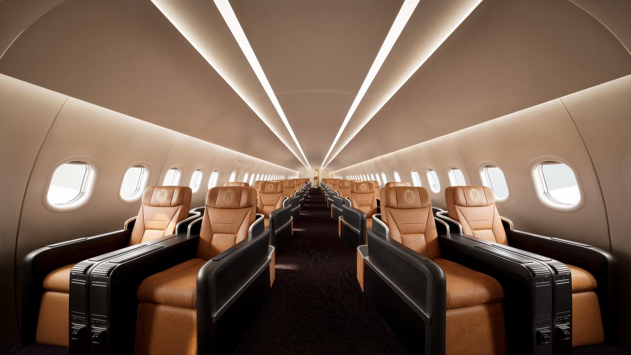 Inside Magnifica Air's plane