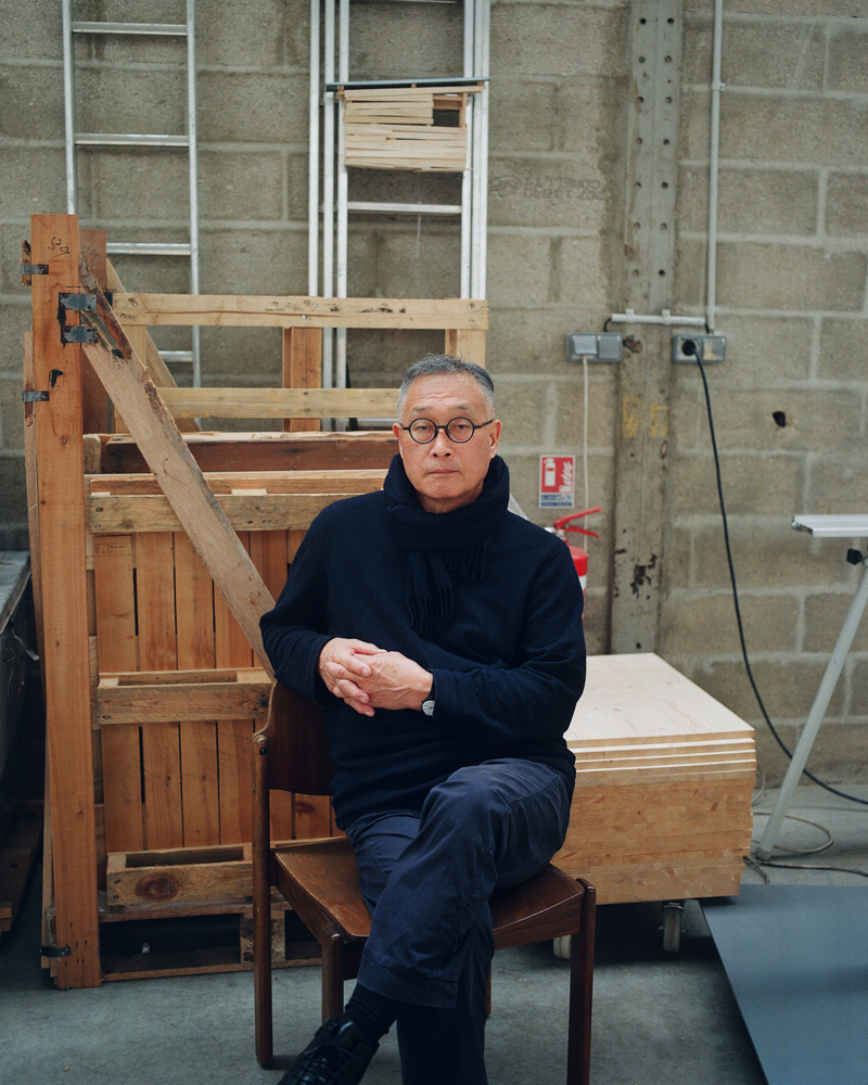 Tadashi Kawamata shot in his Paris studio in November 2025