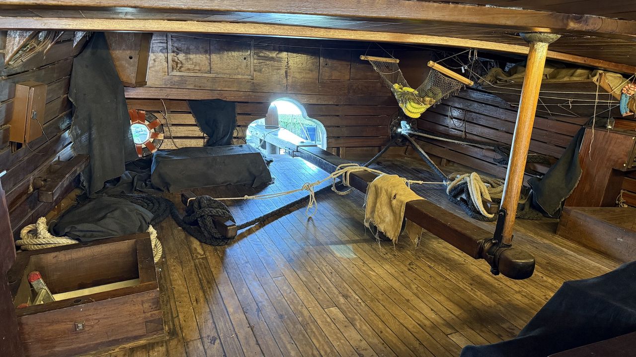 Aboard a replica of the Nao Santa Maria