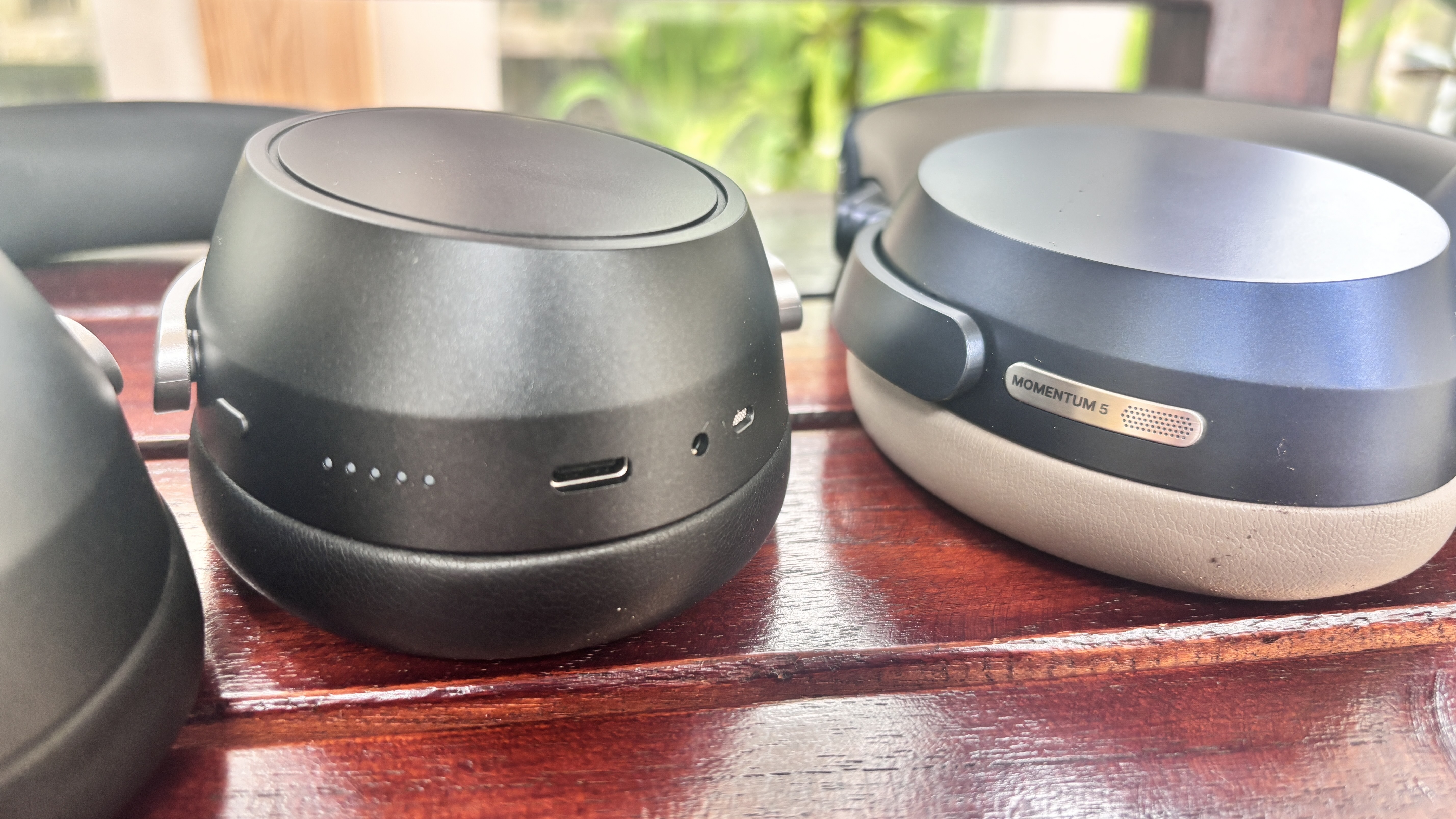 Sennheiser Momentum 5 Wireless and HDB 630 wireless headphones side by side