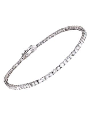 9ct White Gold Real Diamond Lab-Grown Tennis Bracelet 3.00ct