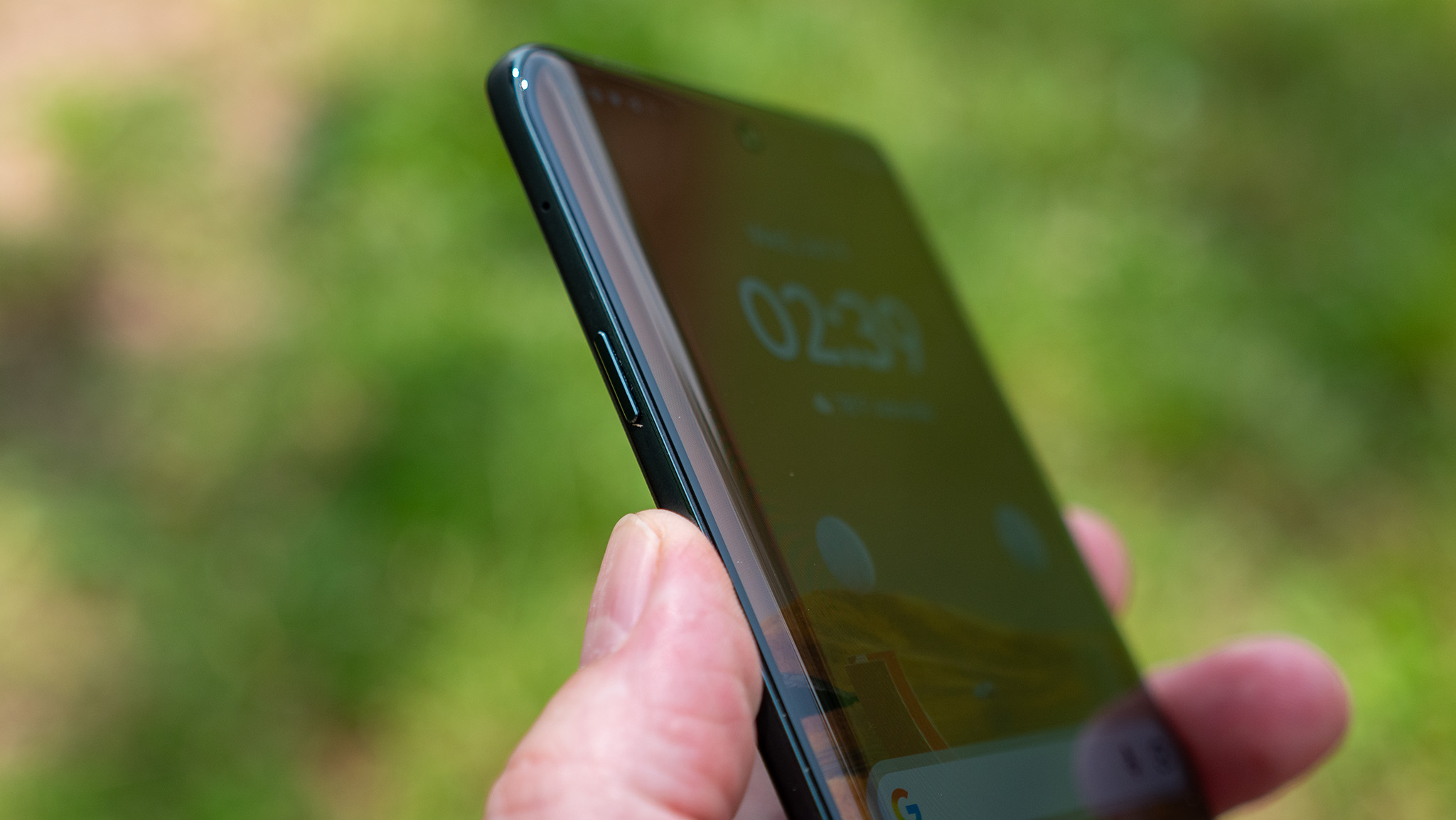 The Moto AI button on the left side of the Motorola Edge 2025