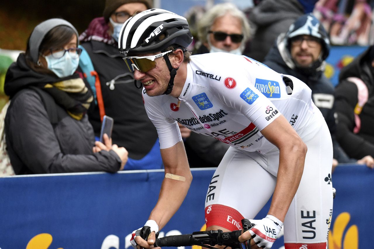 Giro dItalia 2020 103rd Edition 15th stage Base Aerea Rivolto Frecce Tricolori Piancavallo 185 km 18102020 Brandon Mcnulty USA UAE Team Emirates photo Tommaso PelagalliBettiniPhoto2020