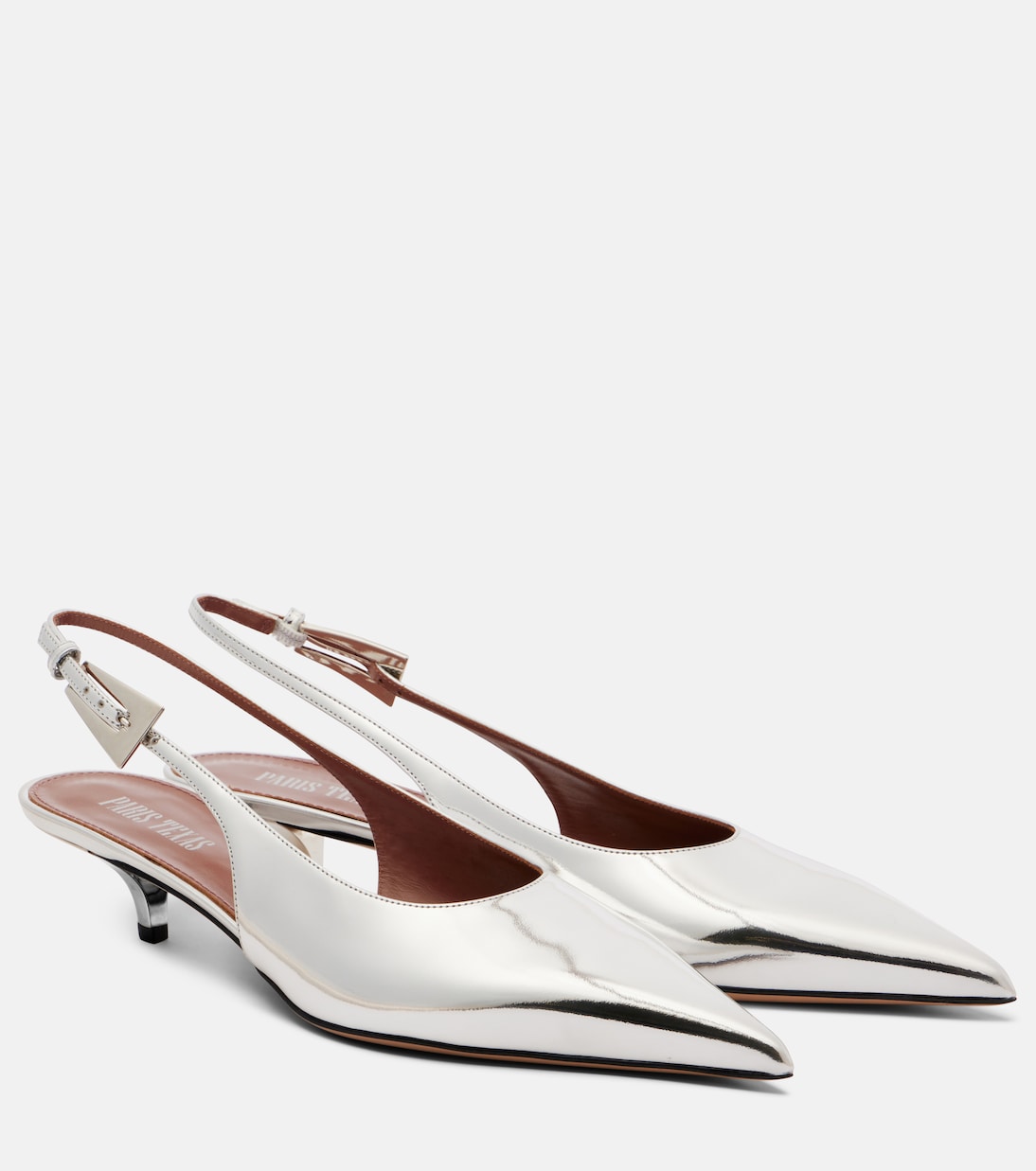 Jessica Mirrored Leather Slingback Pumps