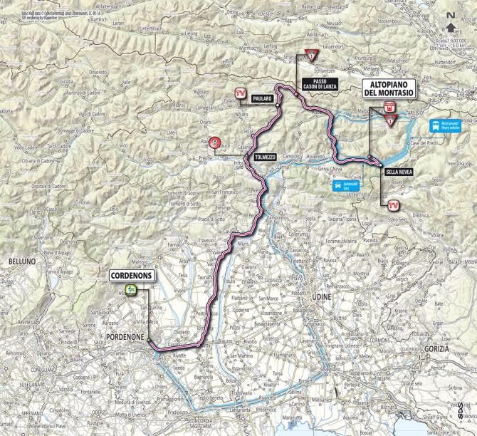 Giro d'Italia stage 10 map
