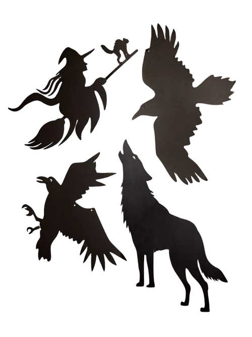 Halloween Paper Window Hangings, Set of 4