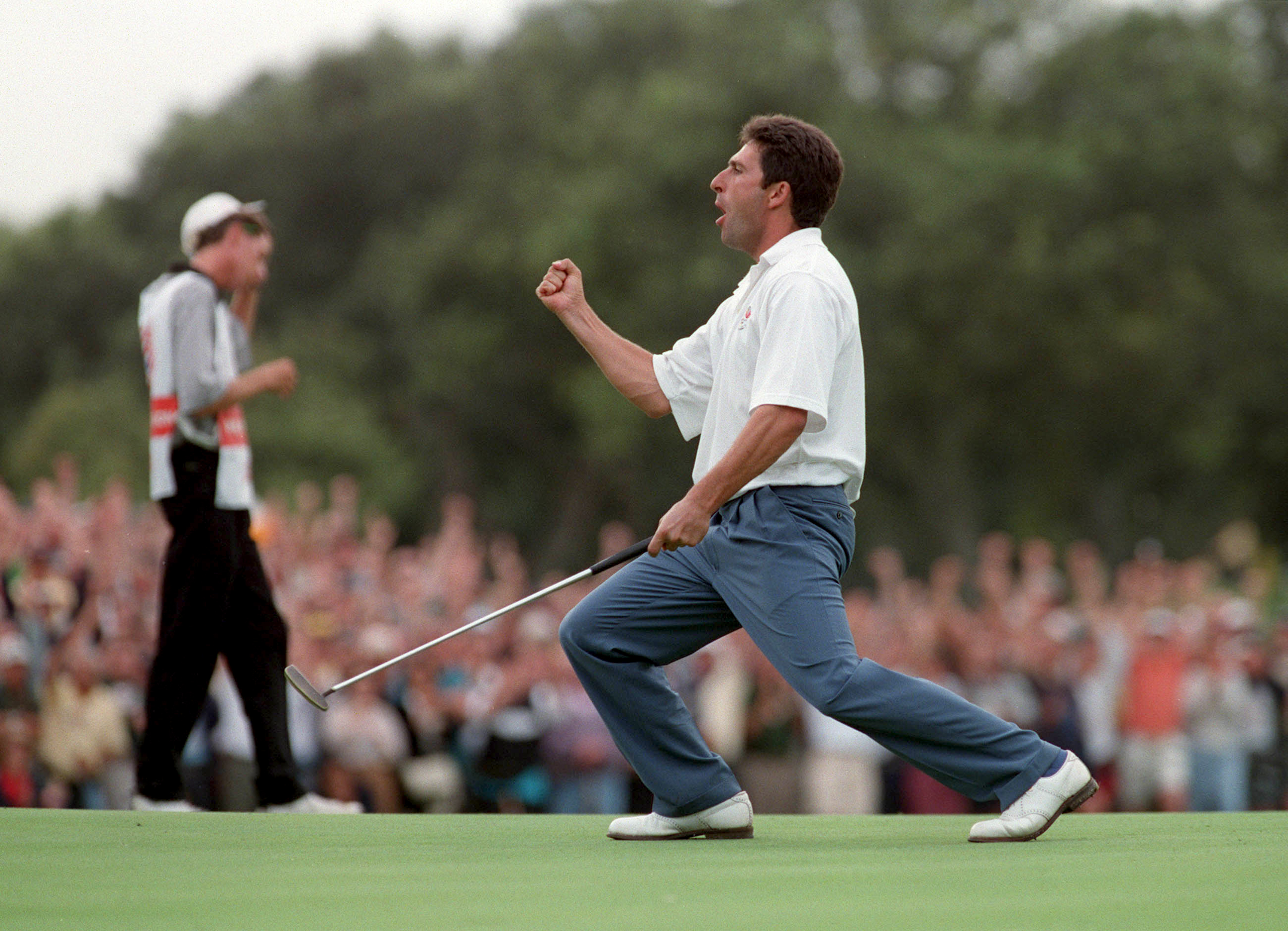 Jose Maria Olazabal in action at the 1997 Ryder Cup