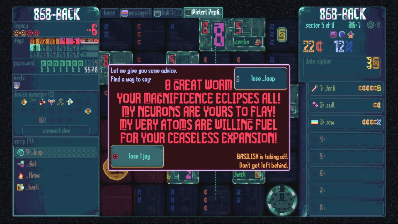 Roguelike hacking game 868-Back