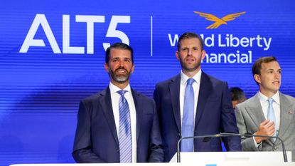 Donald Trump Jr., Eric Trump and Zach Witkoff at Nasdaq