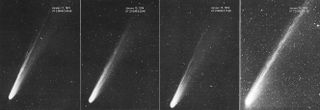 Changes in the appearance of Comet Kohoutek from Jan. 11 to Jan. 20, 1974. Photographs taken at the Joint Observatory for Cometary Research.