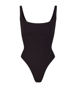 Skims, Black Fits Everybody Square-Neck Bodysuit | Harrods Uk