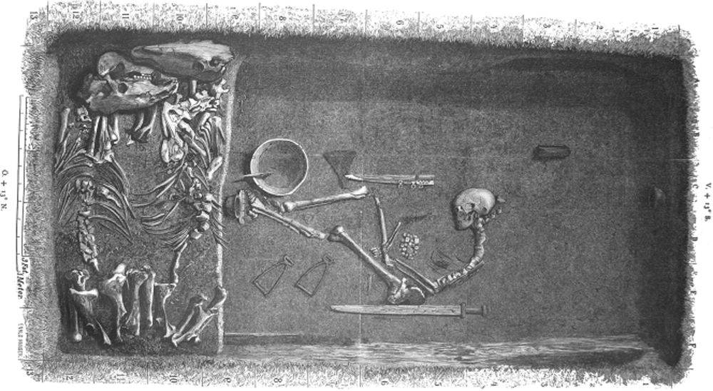 illustration of viking burial