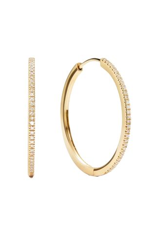 Pavé Diamond Large Hoops