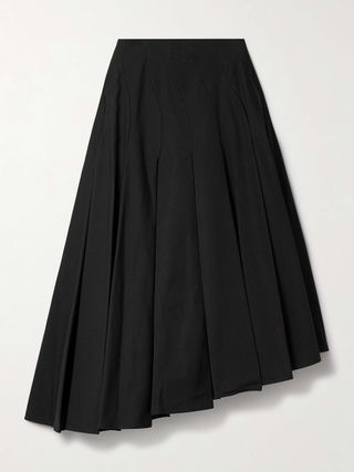 Rio Asymmetric Paneled Cotton-Poplin Midi Skirt