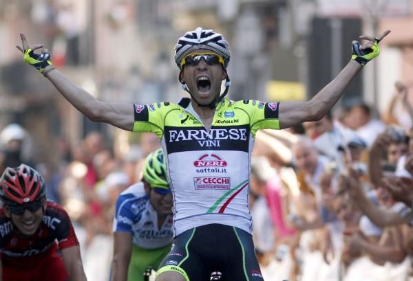 Visconti got a huge cheer from his native Sicily as he crossed the line