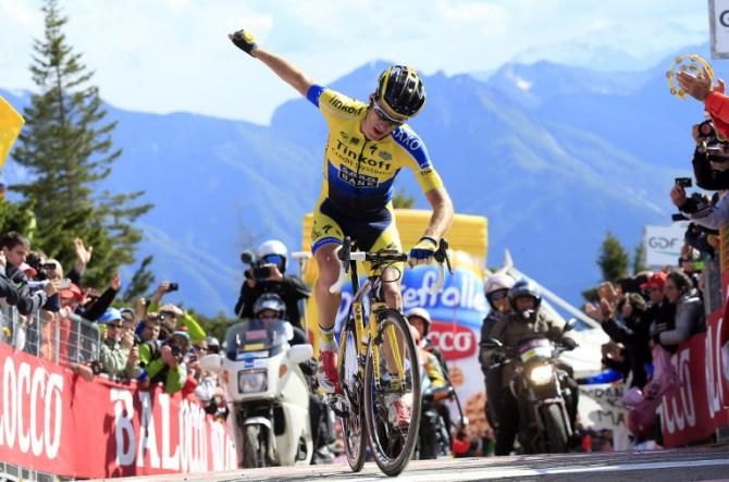 Michael Rogers (Tinkoff-Saxo) wins the Giro d'Italia stage on the Monte Zoncolan