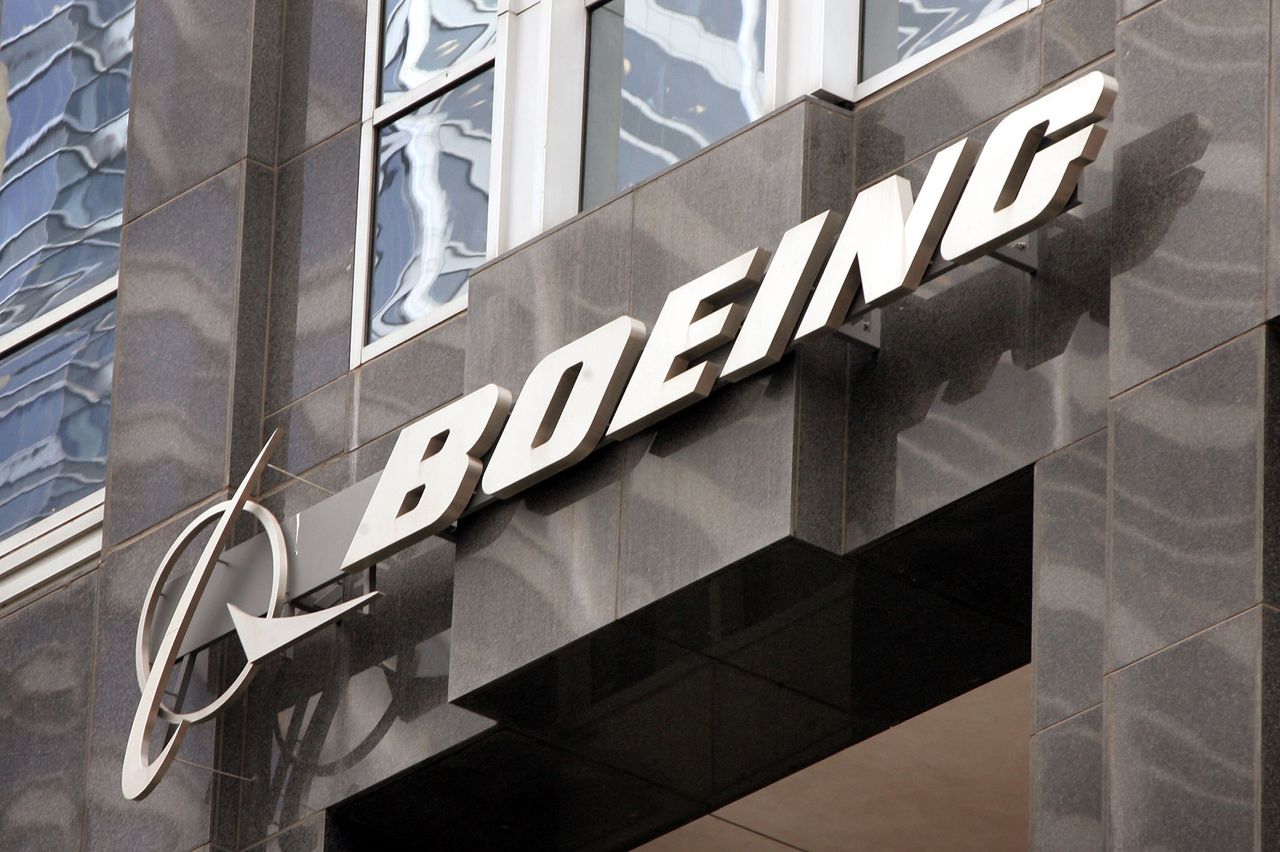 The Boeing sign