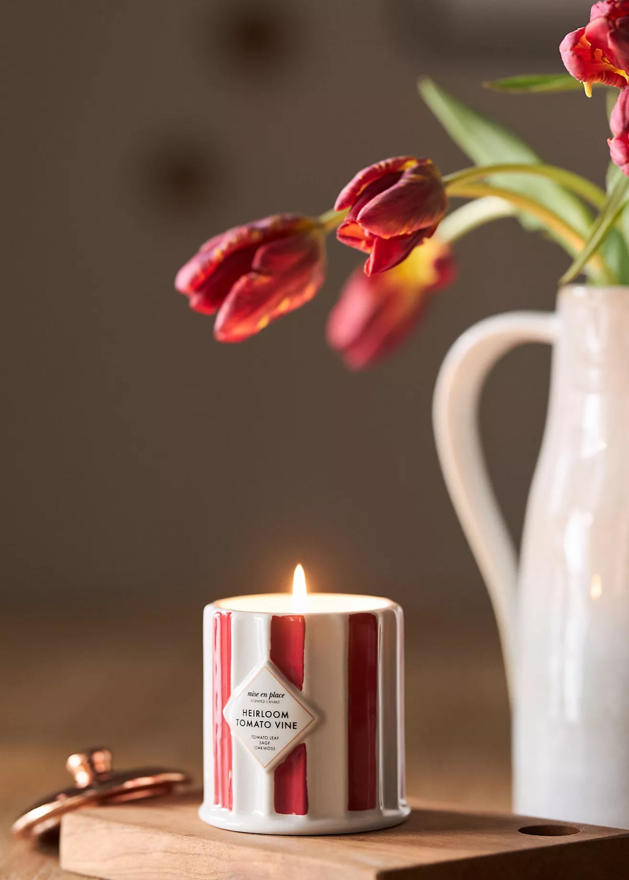 Anthropologie, Mise En Place Fruity Heirloom Tomato Vine Ceramic Candle