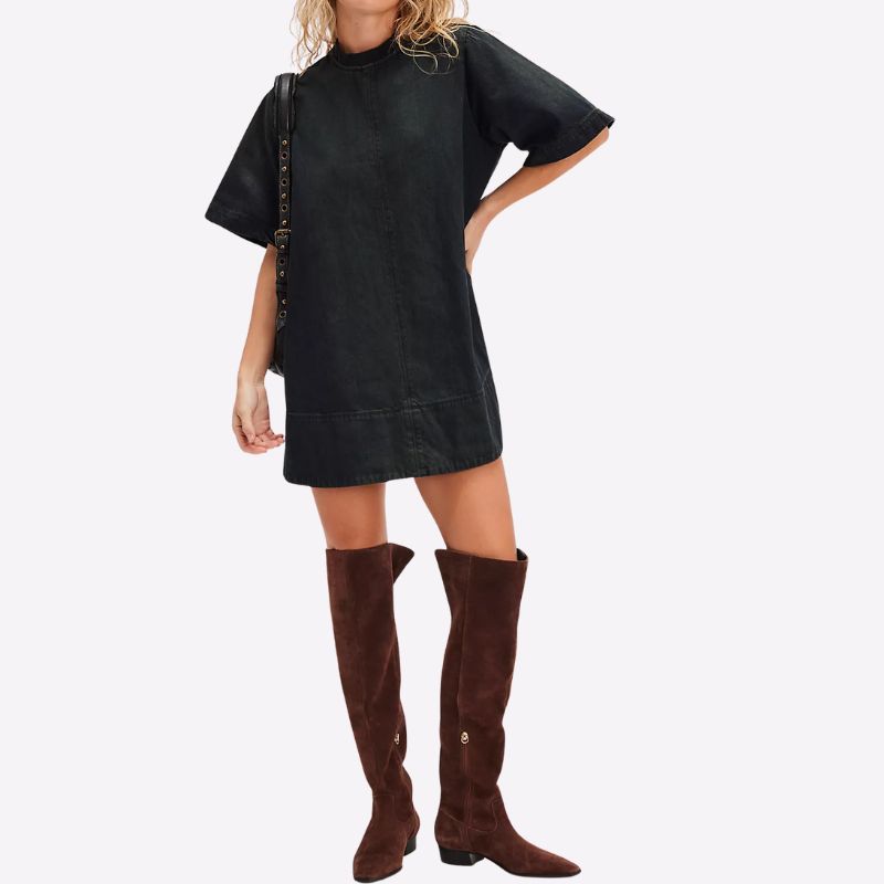 Image of black shirt dress